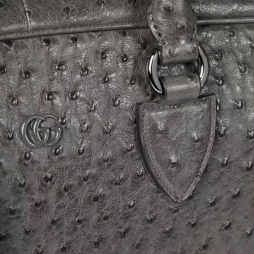 Ostrich Briefcase With Double G