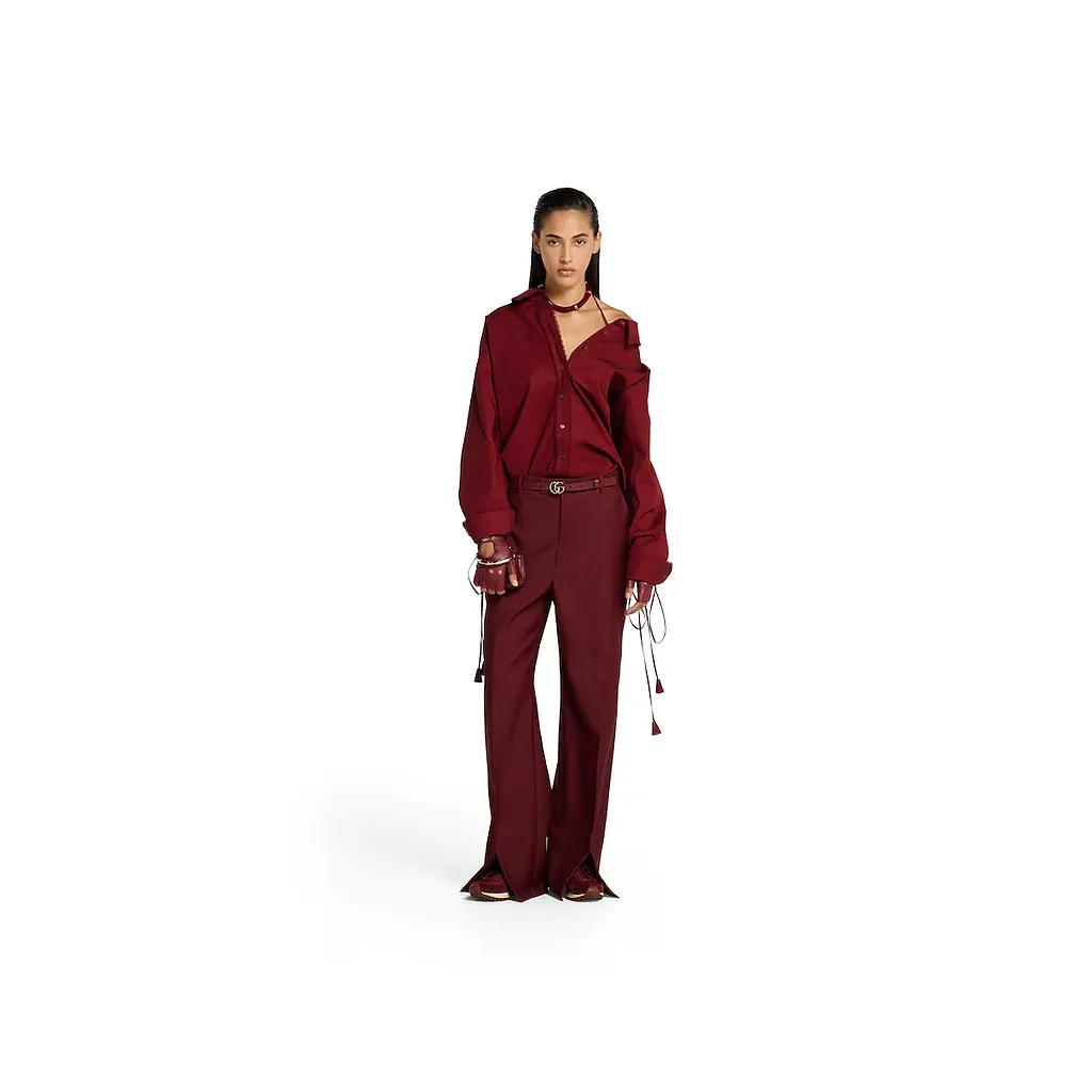 Cotton Poplin Shirt With Tie