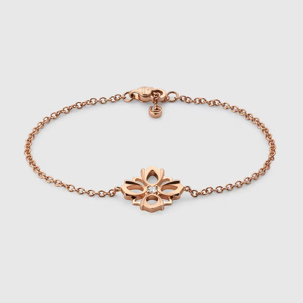 Gucci Flora Diamond 18K Chain Bracelet