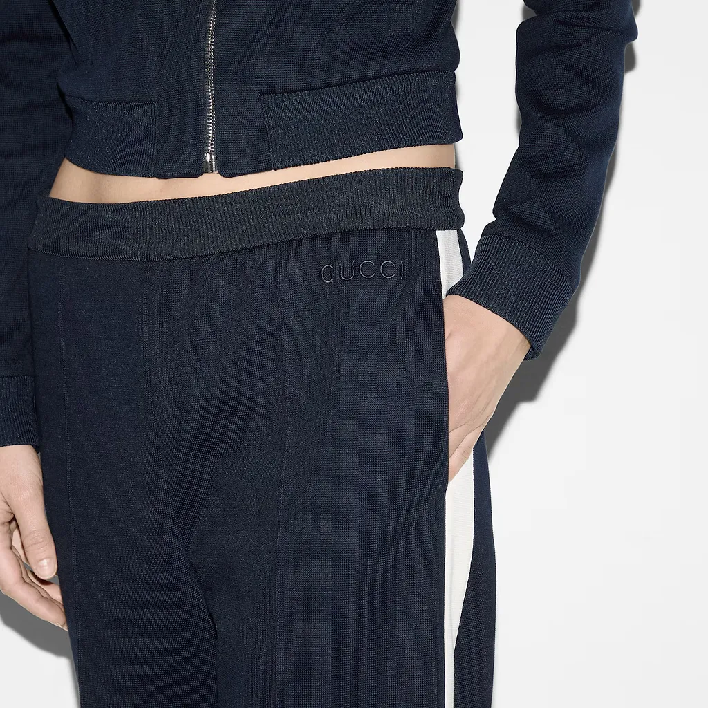 Cotton Jersey Trousers With Embroidery