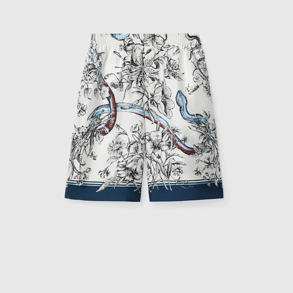Printed Silk Shorts