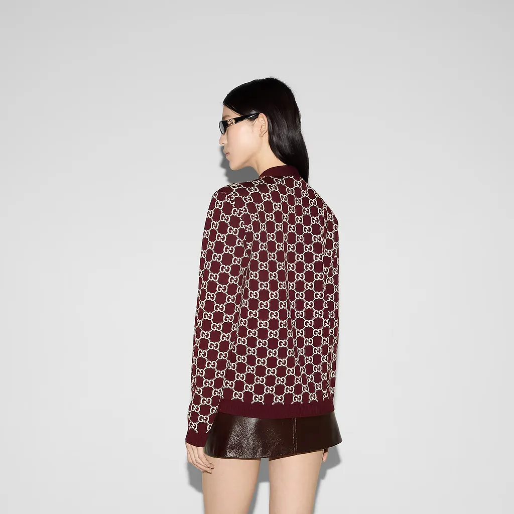 Reversible Gg Wool Jacquard Cardigan