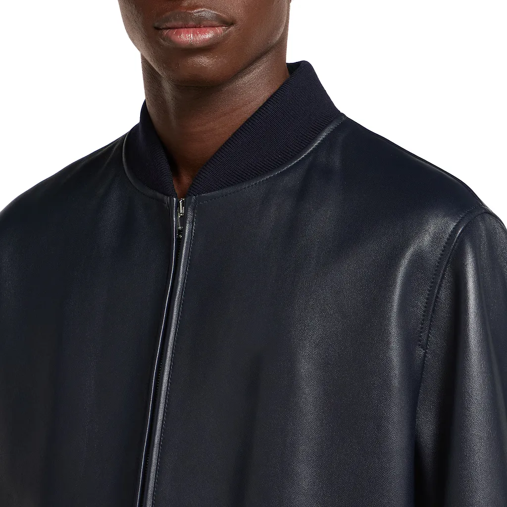 Nappa Leather Zip Jacket