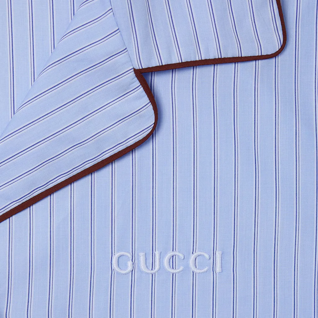 Striped Cotton Shirt With Embroidery