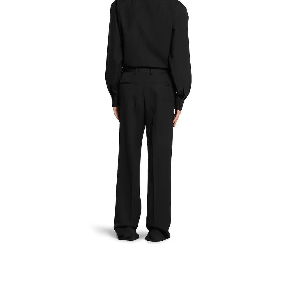 Wool Gabardine Pant With Embroidery