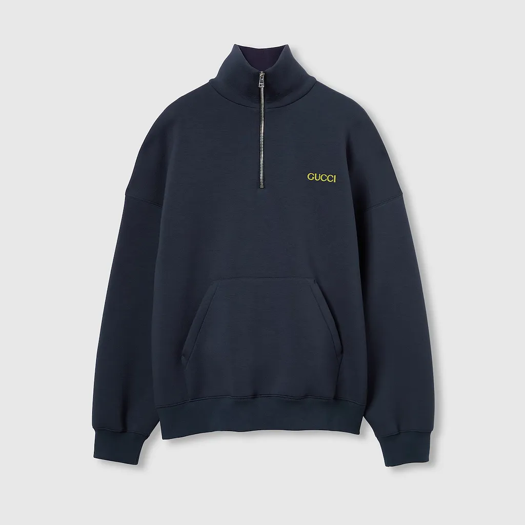 Jersey Half-Zip Jacket With Patch