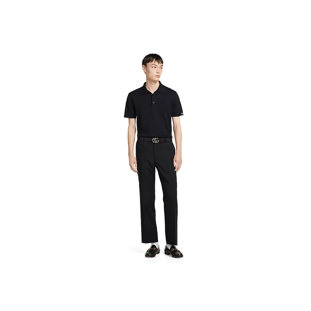 Silk Cotton Knit Polo Shirt
