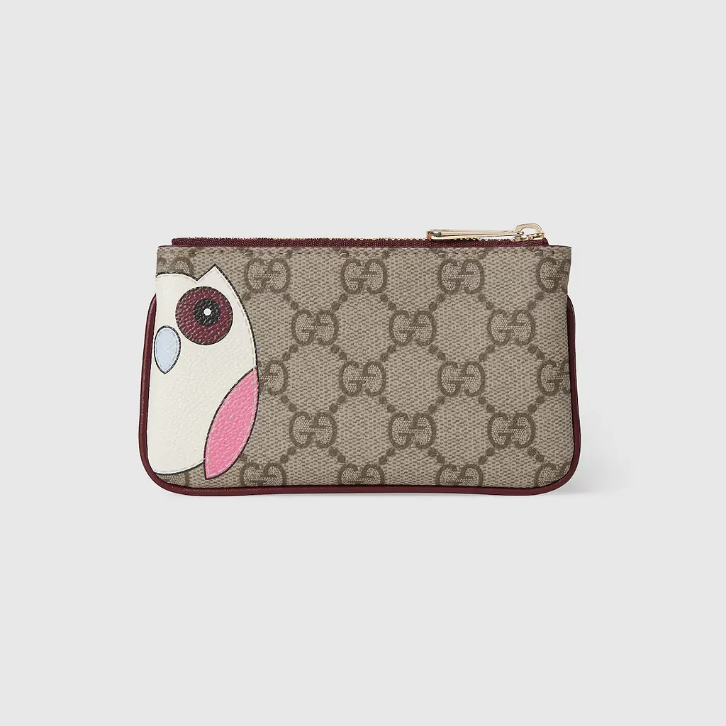 Gg Key Case With Owl Detail