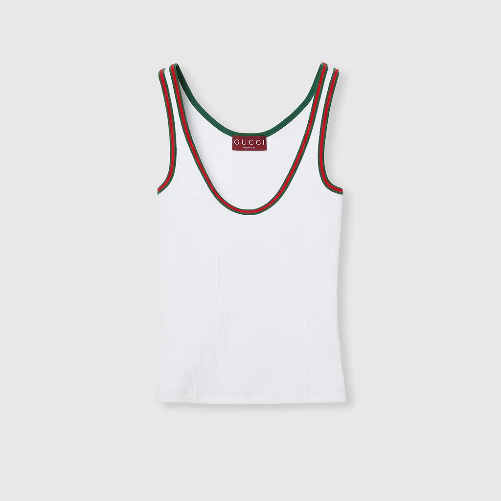Cotton Rib Tank Top With Web