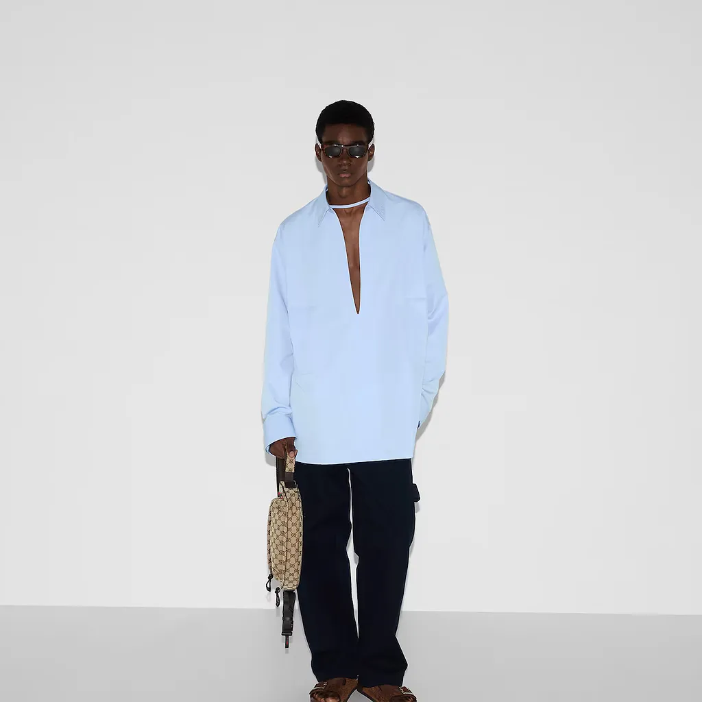 Embossed Cotton Poplin Shirt