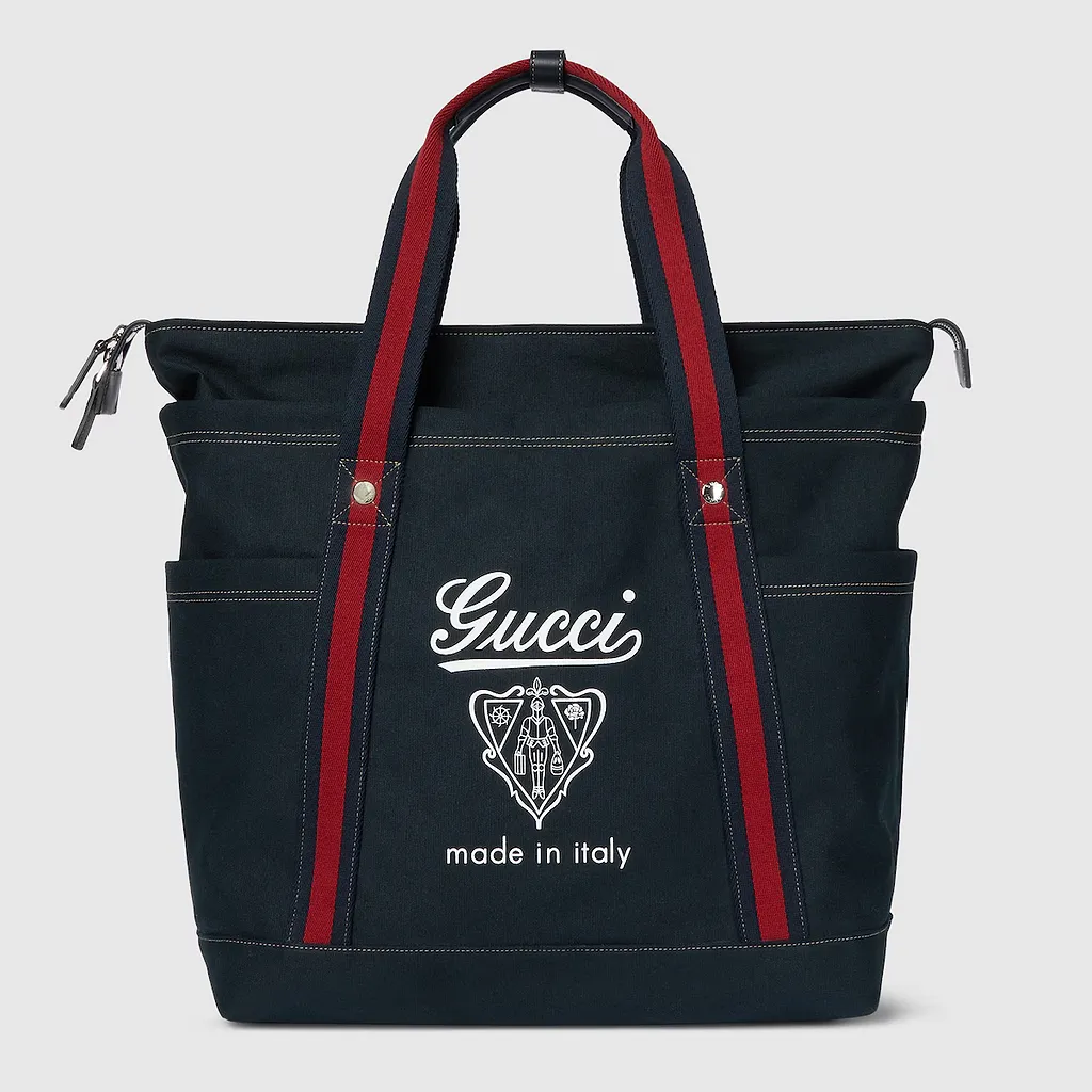 Printed Canvas Large Tote Bag