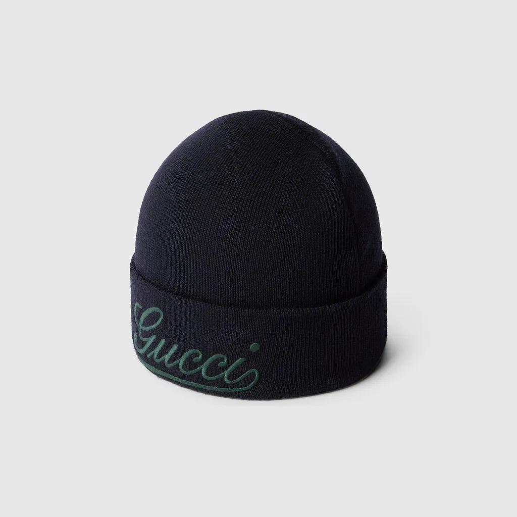 Wool Hat With Gucci Embroidery