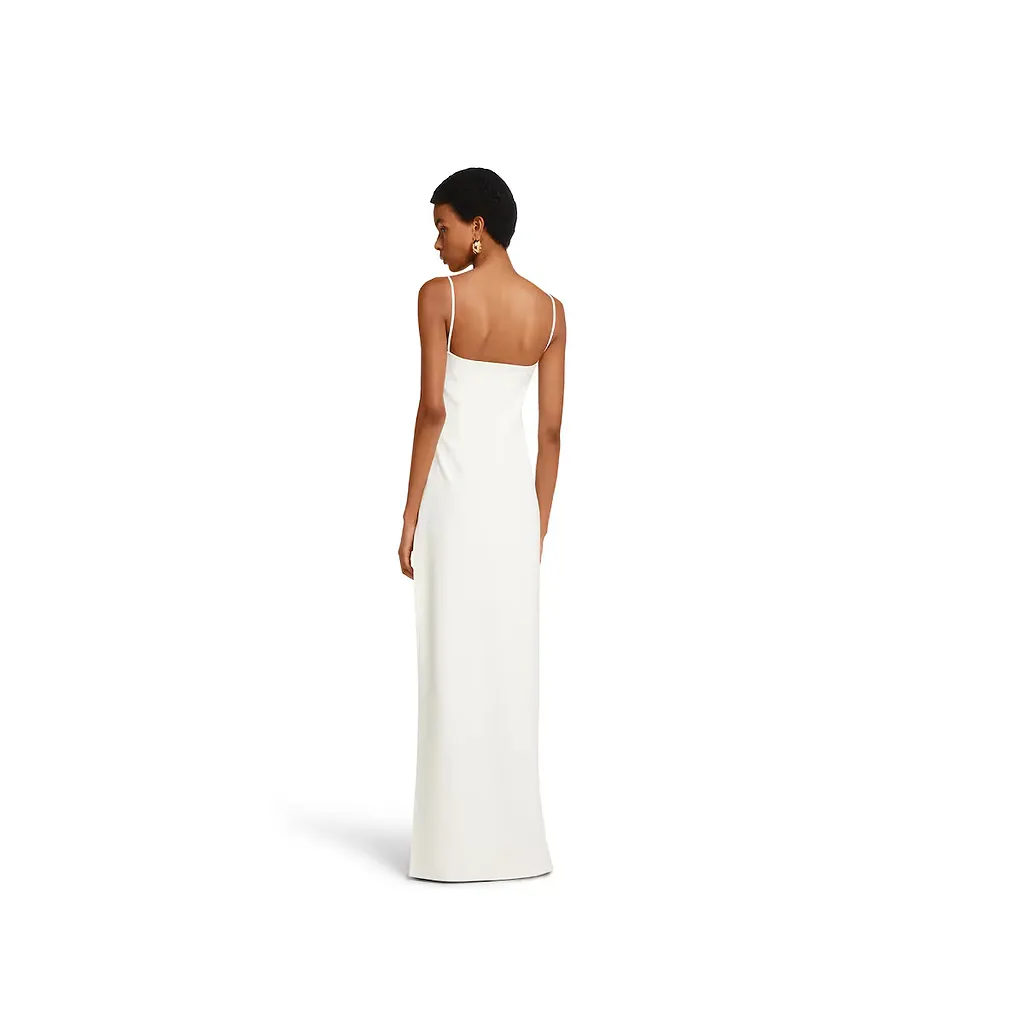 Long Silk Dress With Crystal Horsebit