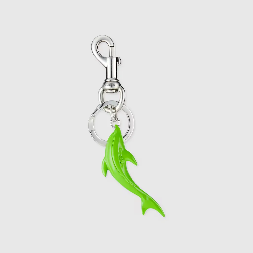 Engraved Dolphin Keychain Charm
