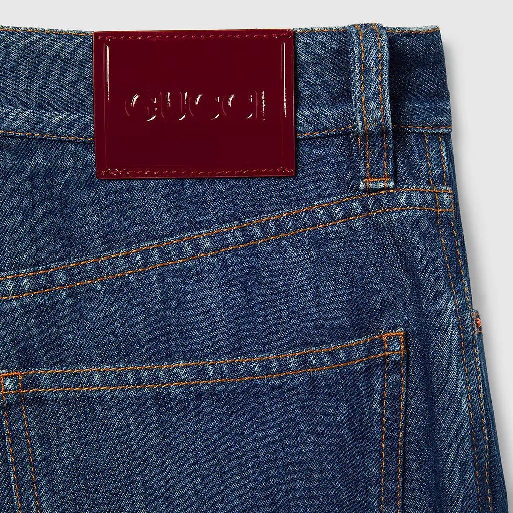Wide Leg Denim Trousers