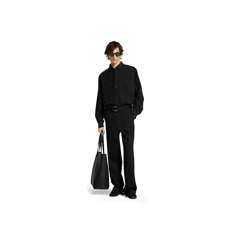 Wool Gabardine Pant With Embroidery