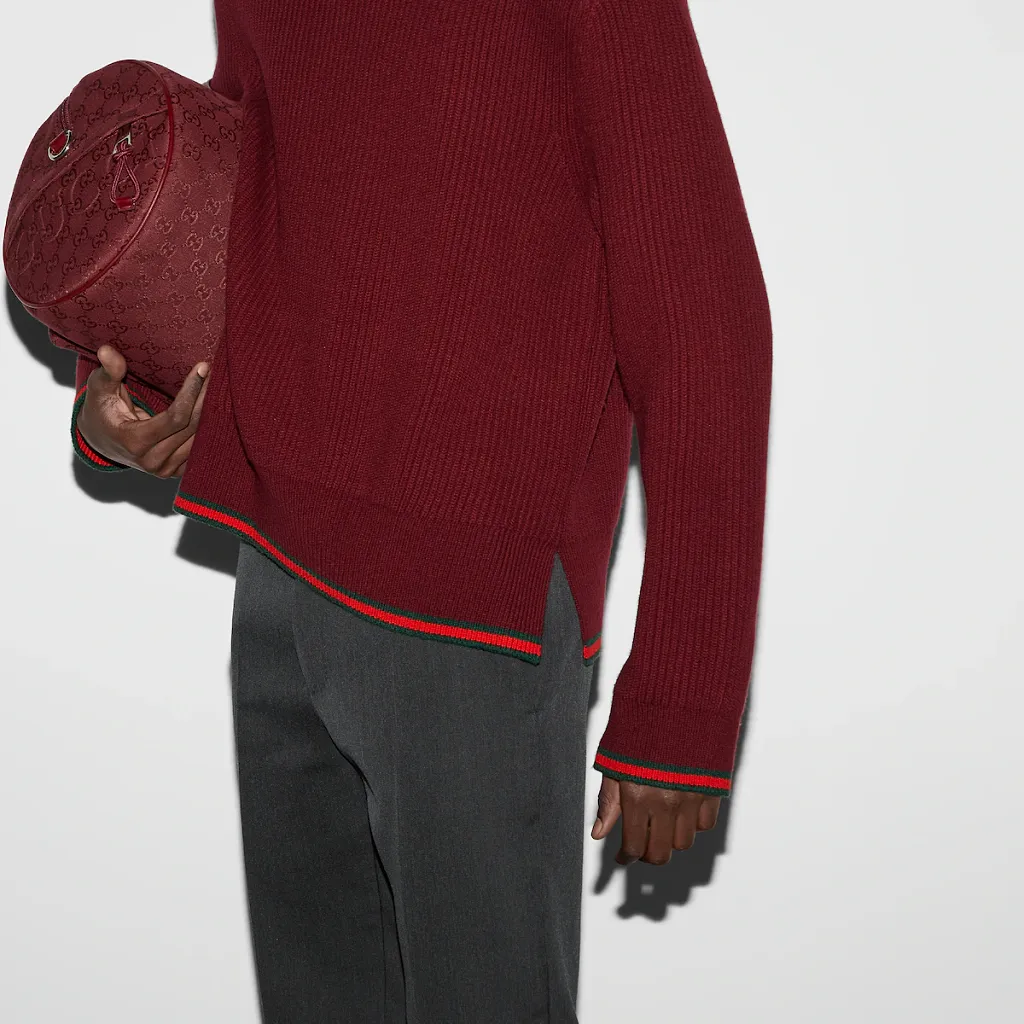 Wool Cashmere Rib Knit Sweater