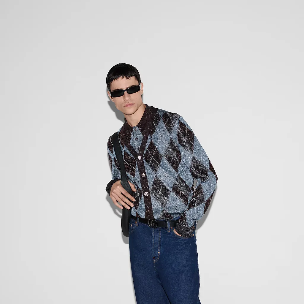 Lamé And Wool Cardigan