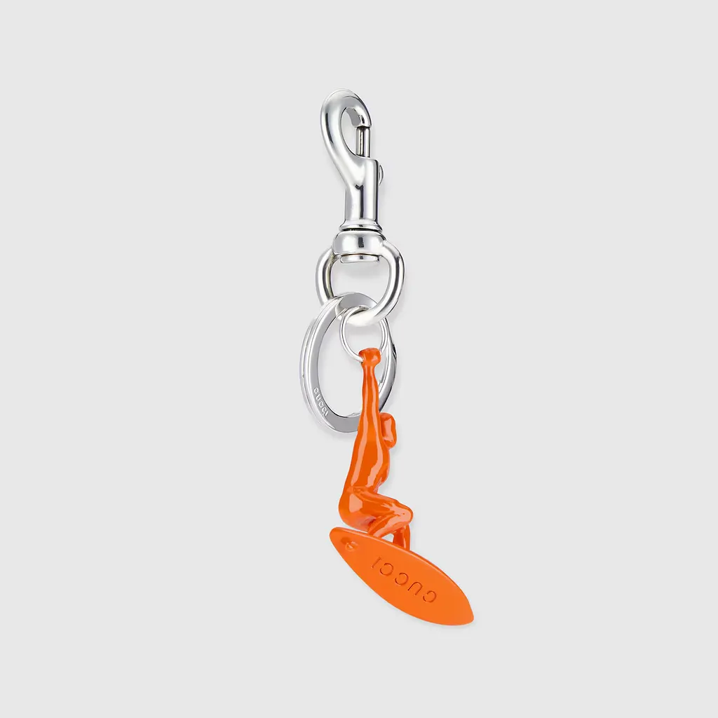 Engraved Surfer Keychain Charm