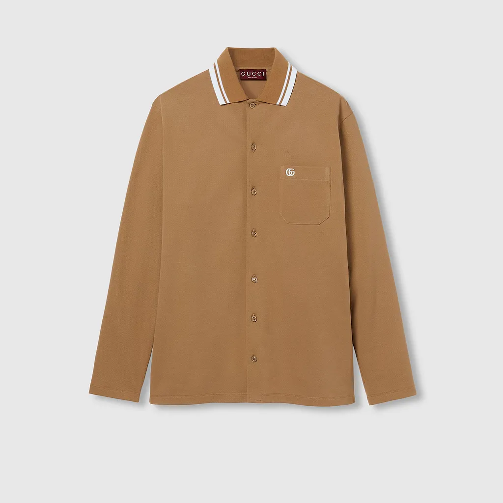 Cotton Piquet Polo Shirt With Embroidery