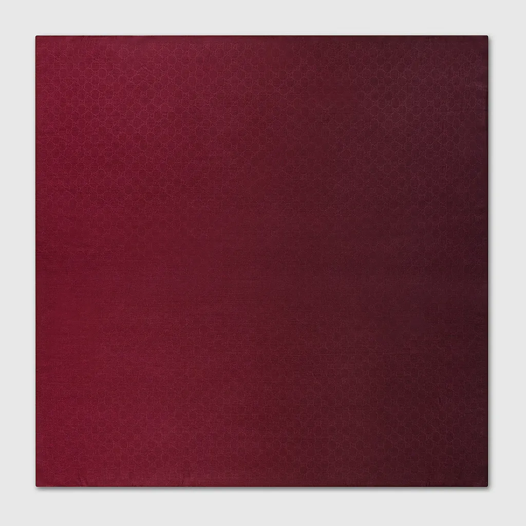 Gg Wool Silk Jacquard Shawl