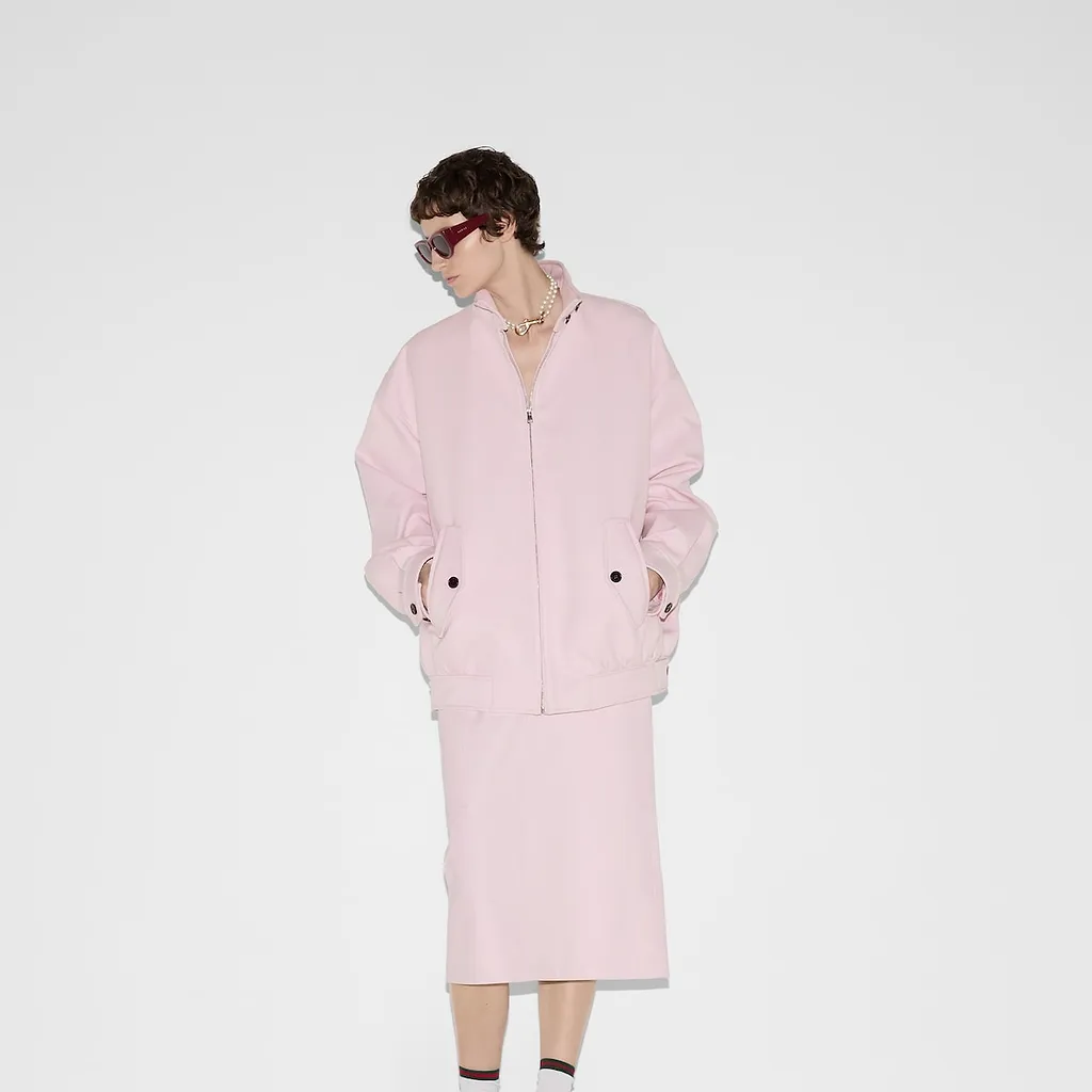 Cotton Canvas Delavé Bomber Jacket
