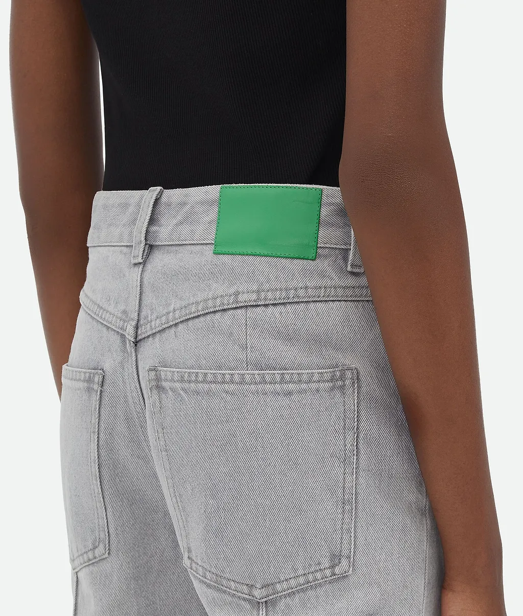 Light Grey Washed Flared Denim