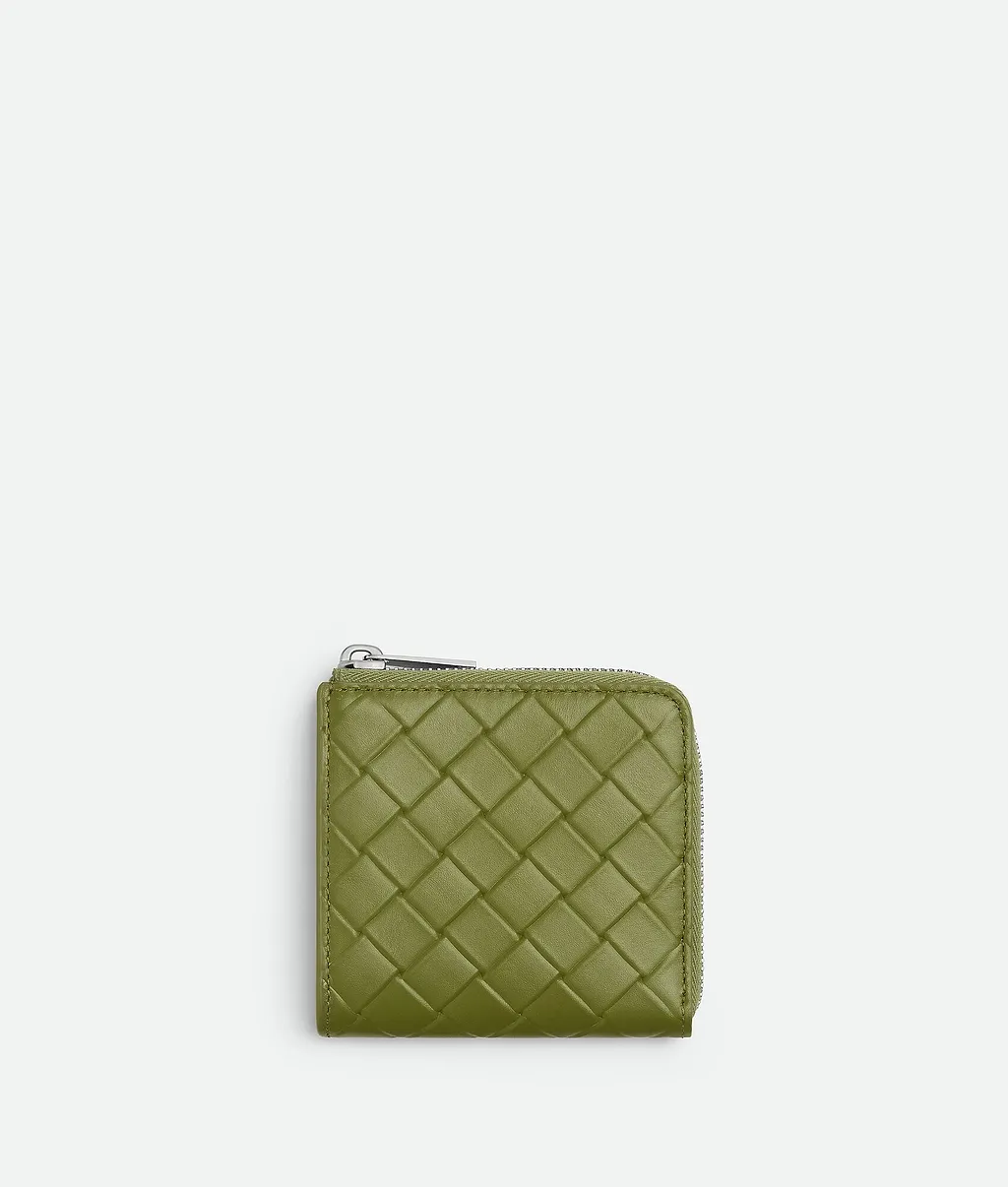 Intrecciato Stamp Square Zip Around Wallet