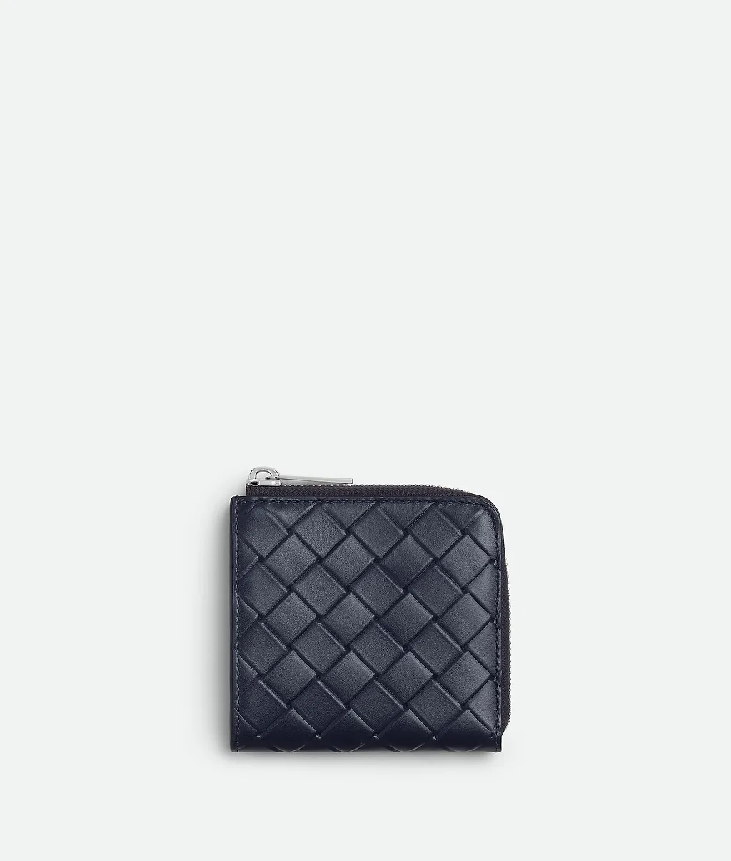 Intrecciato Stamp Square Zip Around Wallet