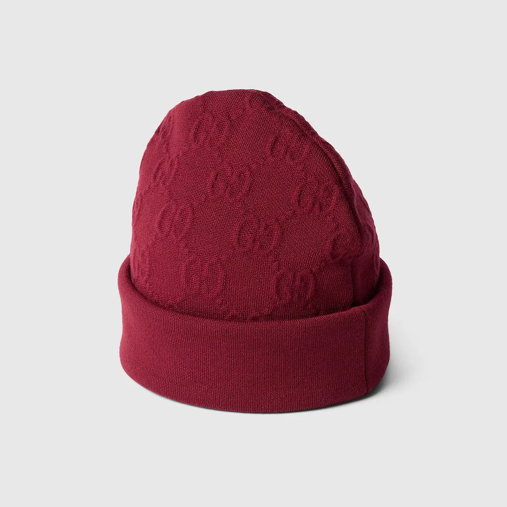 Gg Wool Blend Jacquard Hat