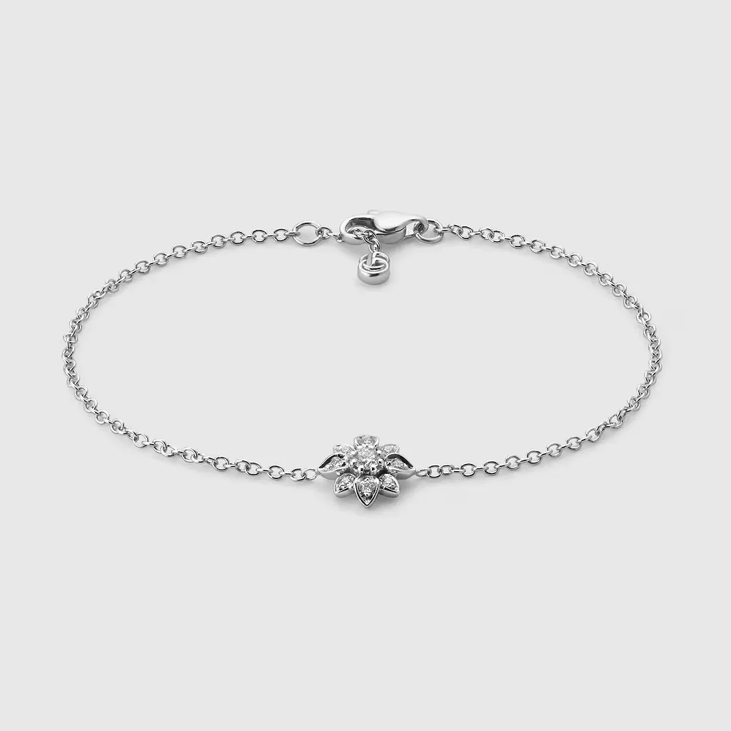 Gucci Flora 18K Diamond Chain Bracelet
