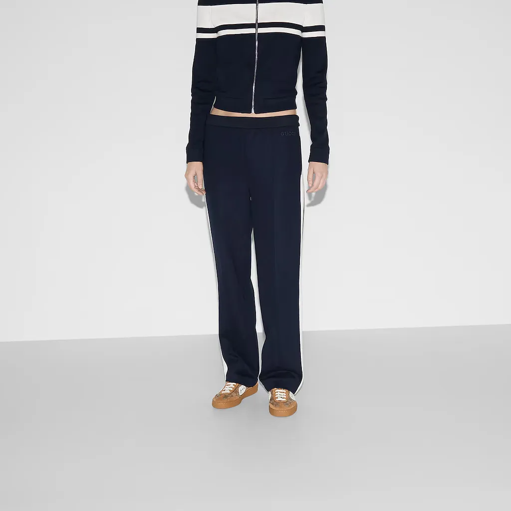 Cotton Jersey Trousers With Embroidery