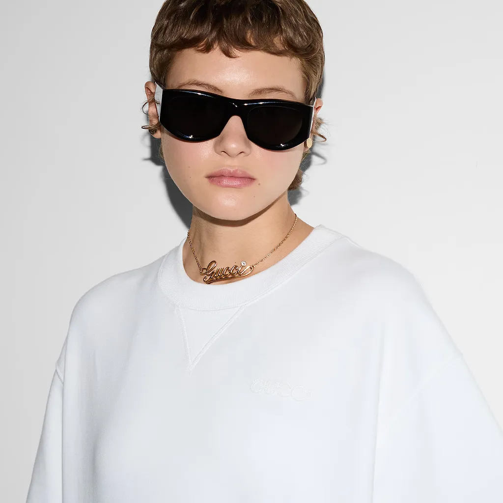 Cropped Cotton Jersey Top With Web
