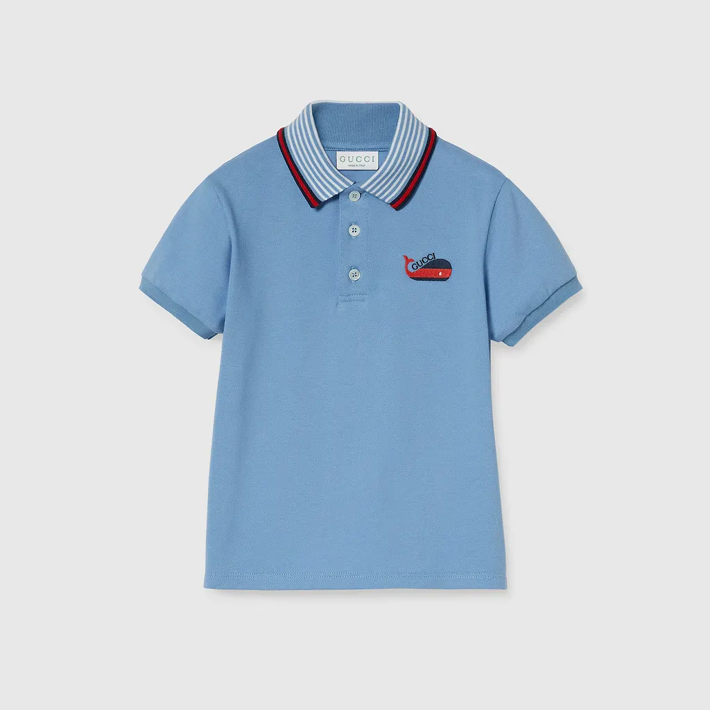 Children's Cotton Polo Shirt With Embroidery