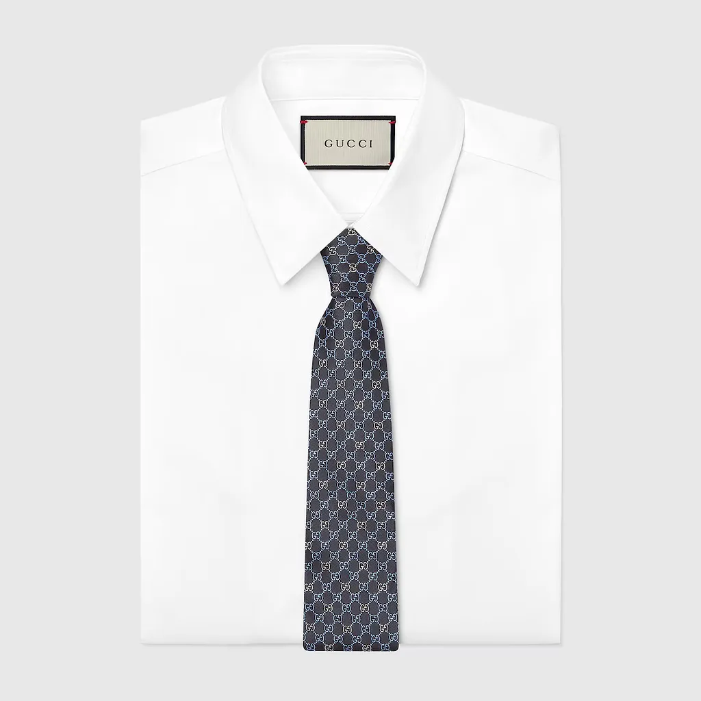 Gg Silk Jacquard Tie