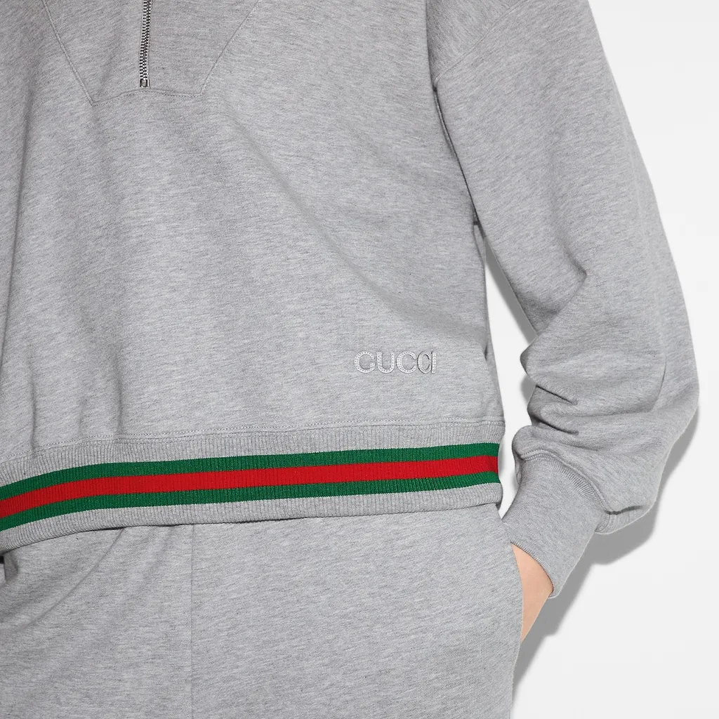 Cotton Jersey Sweatshirt With Web