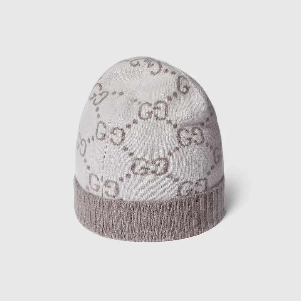 Gg Cashmere Jacquard Hat