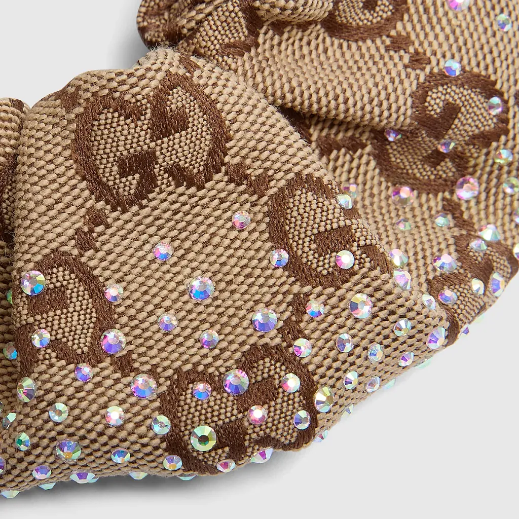 Gg Canvas Scrunchie With Crystals