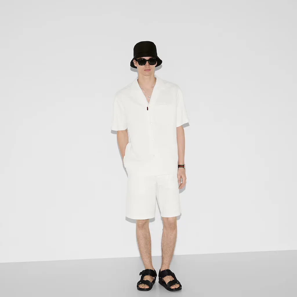 Linen Blend Gg Canvas Shirt