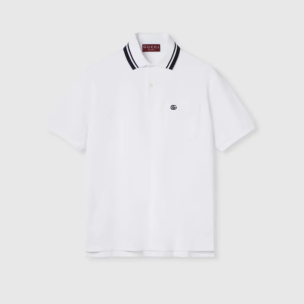 Cotton Piquet Polo Shirt With Embroidery