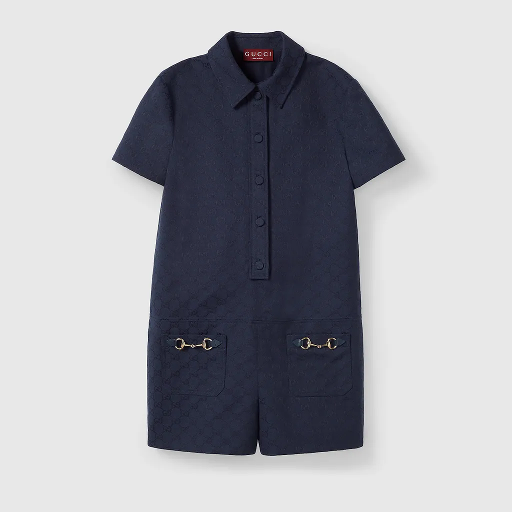 Gg Canvas Jumpsuit With Horsebit