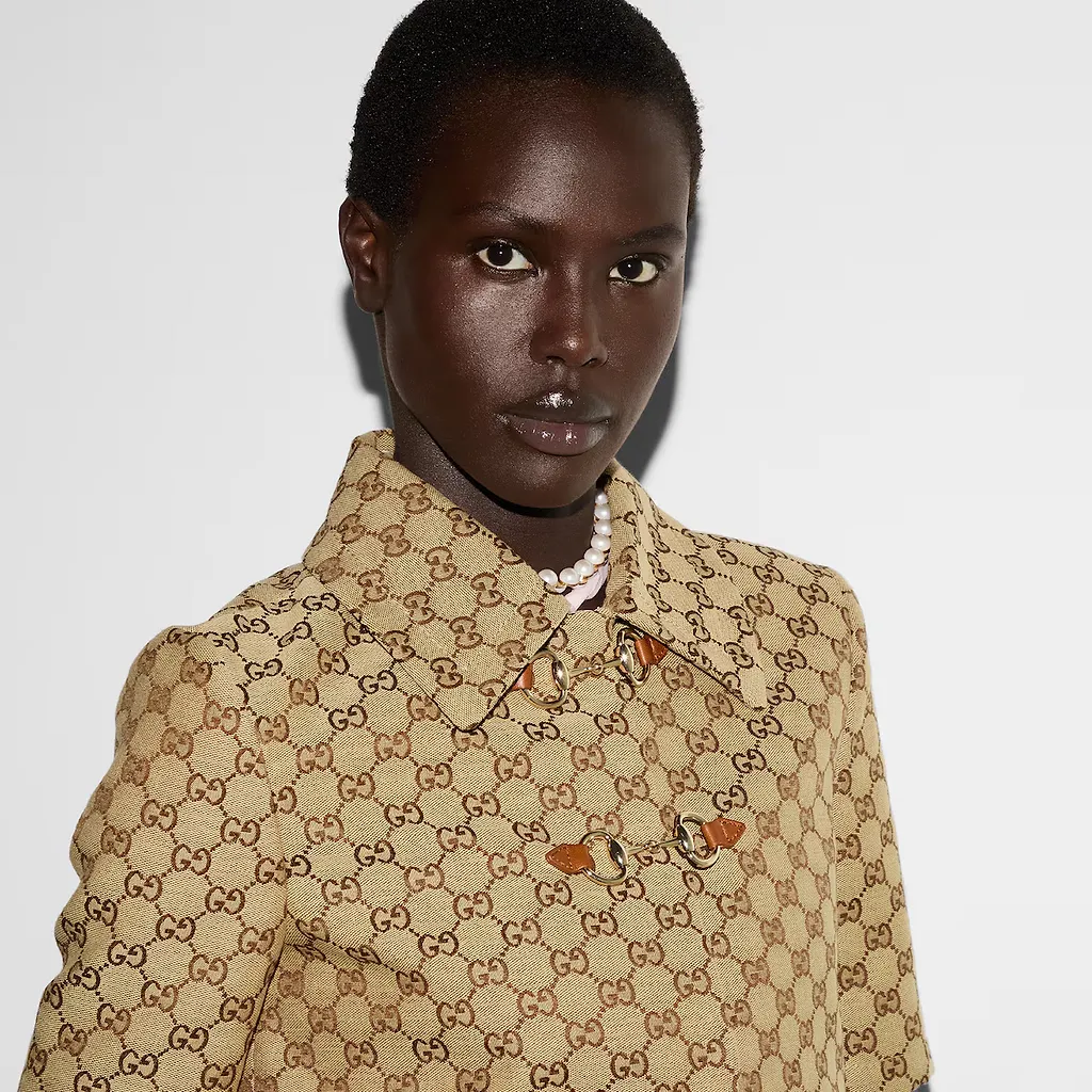 Gg Canvas Jacket With Horsebit