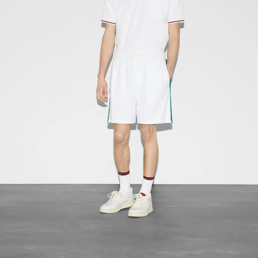 Gg Terry Cloth Short With Web