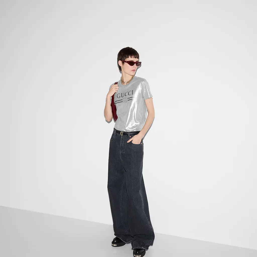 Printed Laminated Cotton T-Shirt