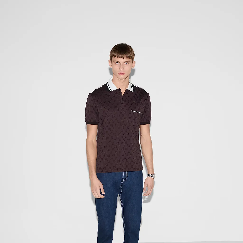 Gg Nylon And Cotton Polo Shirt