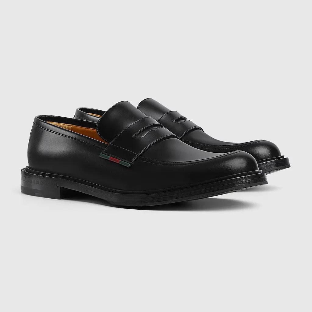 Loafer With Leather Web