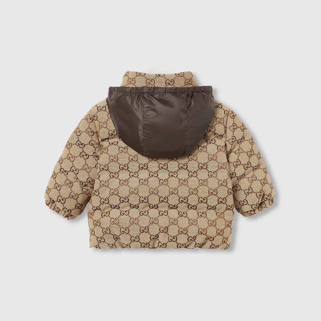 Baby Gg Canvas Padded Jacket