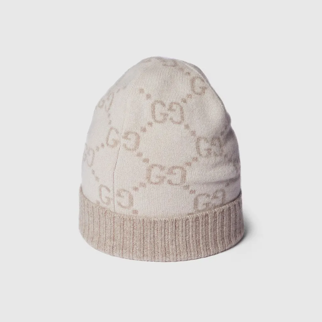 Gg Cashmere Jacquard Hat