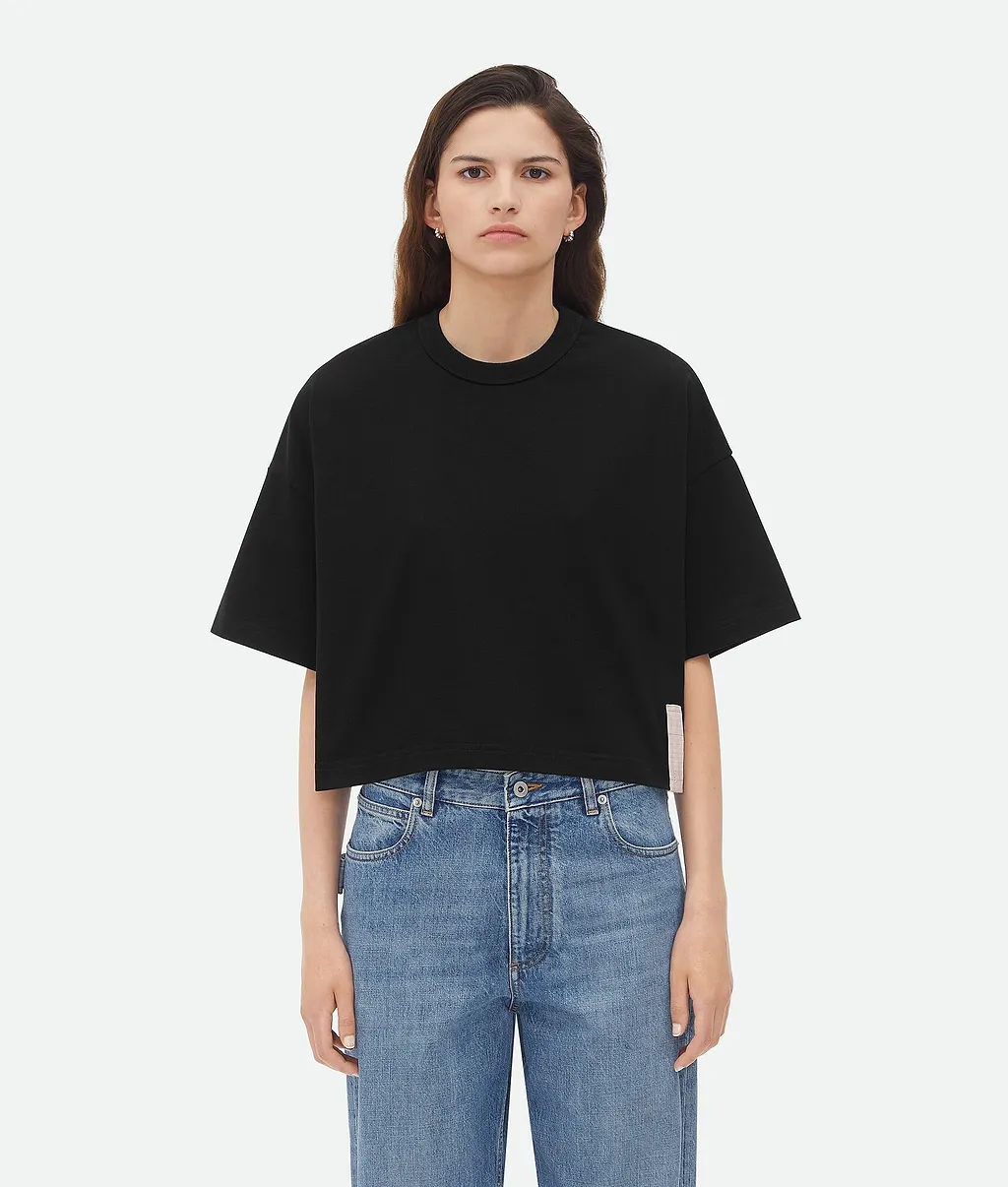 Pima Cotton Jersey Crop T-Shirt