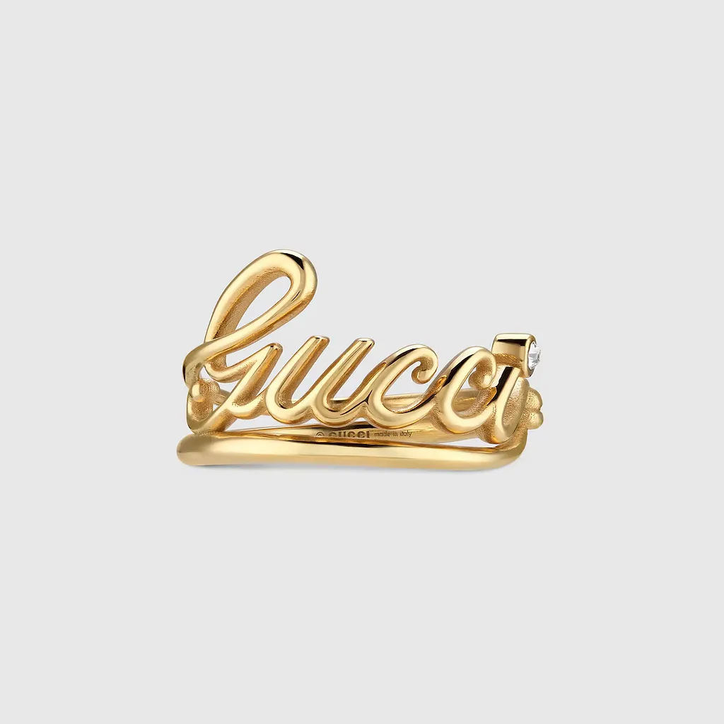 Wide Ring With Gucci Script